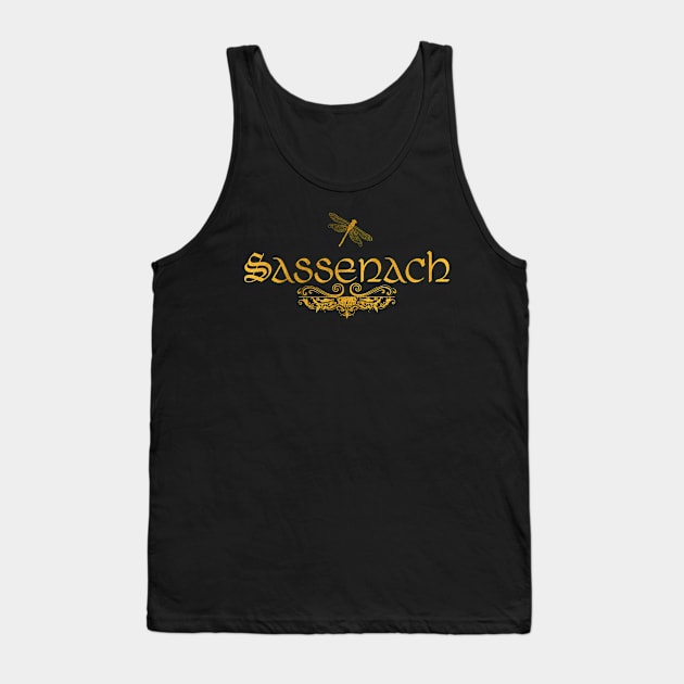 Golden Sassenach Dragonfly Tank Top by ArtZone